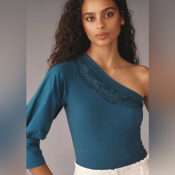 By Anthropologie Dresses & Skirts - By Anthropologie One-Shoulder Puff-Sleeve Top